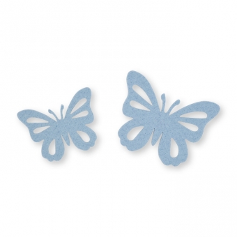 Filz-Schmetterling 2 Größen im Set hellblau