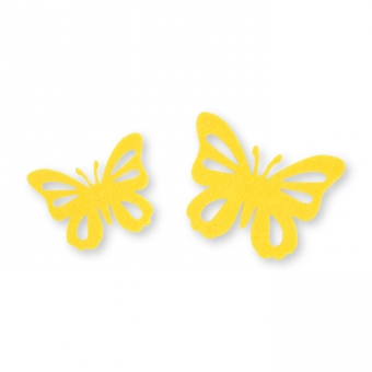 Filz-Schmetterling 2 Gren im Set gelb