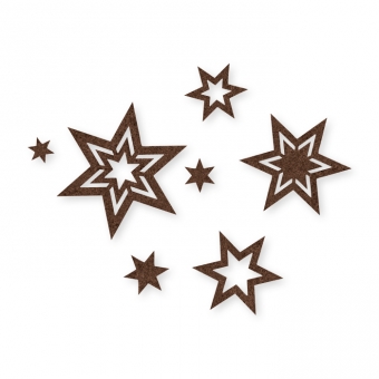 Filz-Sortiment "Sterne" 21 Stck dunkelbraun