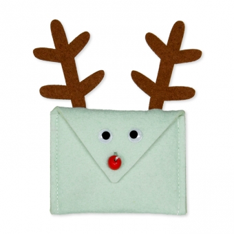 Geschenk-Umschlag "Rudolph" pastellmint/braun