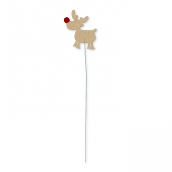 Drahtstecker "Elch" 6 x 6,5 cm beige