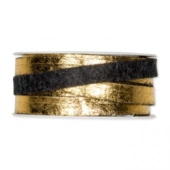 Filzband mit Metallic-Foliendruck anthrazit/gold