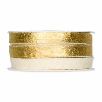 Filzband mit Metallic-Foliendruck creme/gold