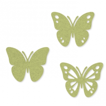 Filz-Sortiment Schmetterlinge 6 cm | Pastellgrn