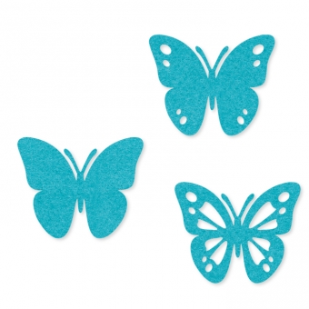 Filz-Sortiment Schmetterlinge 6 cm | Trkis