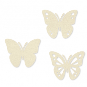 Filz-Sortiment Schmetterlinge 6 cm | Creme