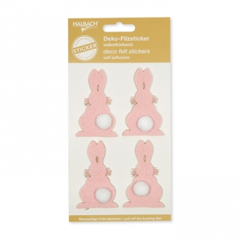 Filz-Sticker Hase pastellrosa