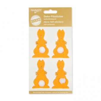 Filz-Sticker Hase orange