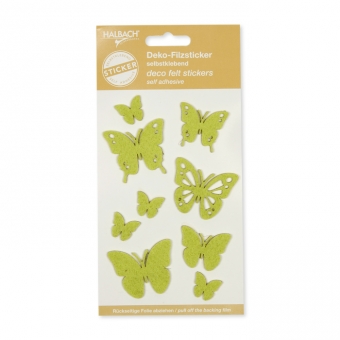 Filz-Sticker "Schmetterlinge" pastellgrn