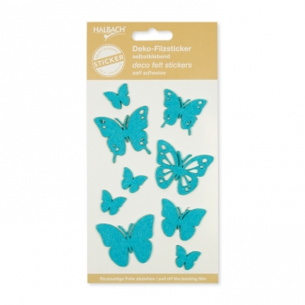 Filz-Sticker "Schmetterlinge" trkis