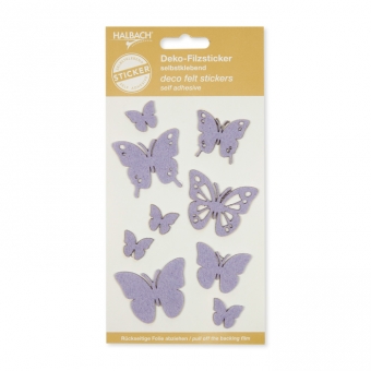 Filz-Sticker "Schmetterlinge" lavendel