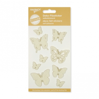 Filz-Sticker "Schmetterlinge" creme
