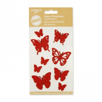 Filz-Sticker "Schmetterlinge" rot