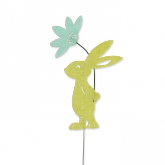 Drahtstecker "Hase mit Blume" 