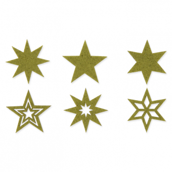 Filzsortiment " Sterne " 36 Stück olive grün