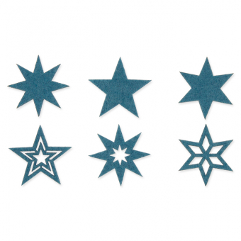Filzsortiment " Sterne " 36 Stück blau