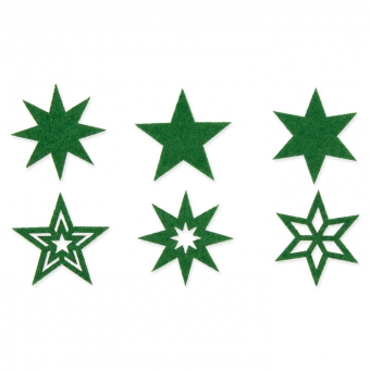 Filzsortiment " Sterne " 36 Stck smaragd  grn 