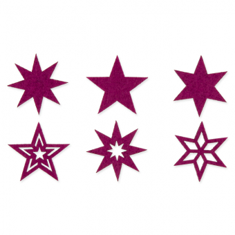 Filzsortiment " Sterne " 36 Stück lila