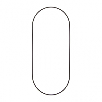 Metalldeko "Oval" 40 x 17 cm | Schwarz