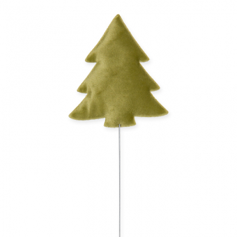 Drahtstecker "Samt-Baum" Grn