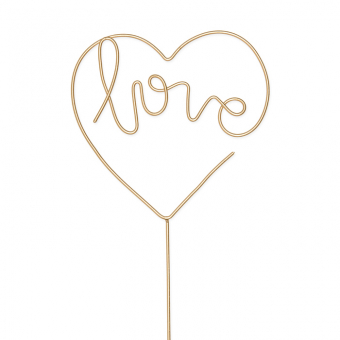 Metallstecker "love" Gold