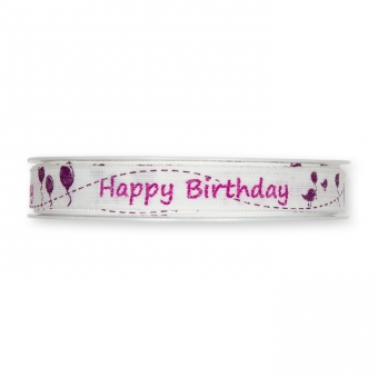 Druckband "Happy Birthday" pink/violet