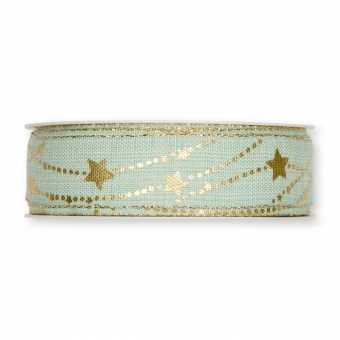 Druckband "Sterne" 25 mm | mint/gold