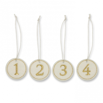 Filz-Hnger "Zahlen 1-4" Creme/Gold