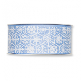 Druckband "Schnee" 40 mm | Hellblau/Wei