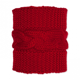 Deko-Strickschlauch "Zopfmuster" 15 x 13cm rot