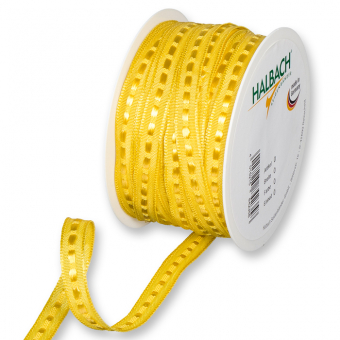 Dekorationsband mit Steppstreifen Gelb