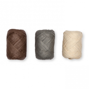 Papier-Raffia-Set 3 x 10 m braun/grau/natur