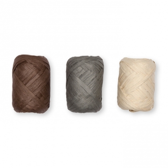 Papier-Raffia-Set 3 x 10 m braun/grau/natur