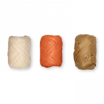 Papier-Raffia-Set 3 x 10 m natur/orange/hellbraun