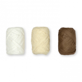 Papier-Raffia-Set 3 x 10 m wei/natur/braun