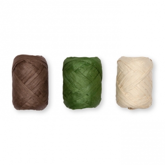 Papier-Raffia-Set 3 x 10 m braun/grn/natur