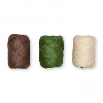 Papier-Raffia-Set 3 x 10 m braun/grn/natur