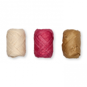 Papier-Raffia-Set 3 x 10 m natur/pink/hellbraun