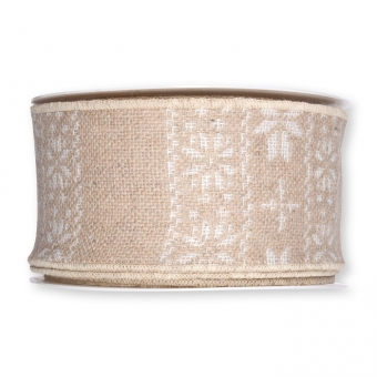 Dekorationsband Strickoptik creme/wei