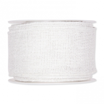 transp. Dekoband mit Lurex Wei/Silber