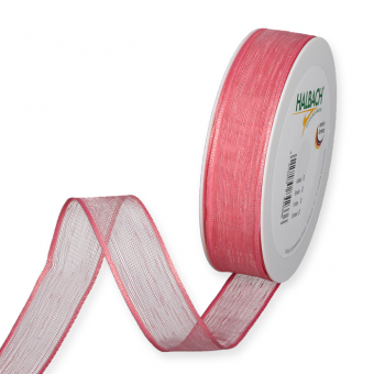 Transparentes Dekorationsband 25 mm | Pastellpink