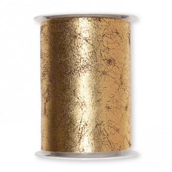 Dekostoff mit Gold-/Silber-Druck 100 mm | gold/braun
