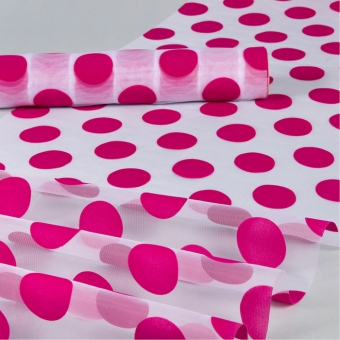 Organza mit Flockdruck "Punkte" 500 mm | pink