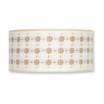 Druckband "Blmchen-Ornament" 40 mm | Creme/Wei/Natur