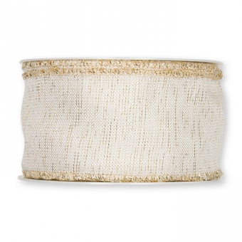Dekoband mit Lurex Creme/Gold