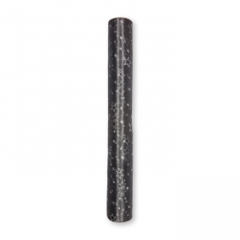 Organza mit Glitterdruck "Sterne" 500 mm | Grau/Silber