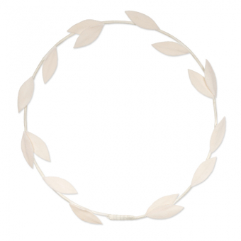 Floraler Deko-Hoop "Bltter"  25 cm Creme