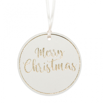 Samt-Hnger "Merry Christmas" 3 Stck Creme/Gold