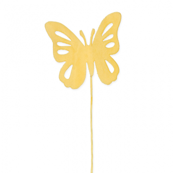 Samt-Stecker "Schmetterling" 6 Stck Gelb