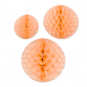 Wabenpapier-Blle 3er Set, Farbe: Apricot